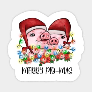 Vintage Merry Pig Mas Funny Christmas Sticker